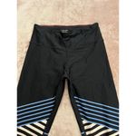 Calvin Klein Womens Striped High-Waist Ankle Leggings Cilantro Combo Sz M Photo 1