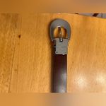 Lauren Ralph Lauren Navy Brown Reversible Leather Belt Silver Buckle classic Black Photo 9