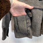 ZARA Black & White Long Sleeve Asymmetrical Button Tie Waist Coat Size L Photo 4