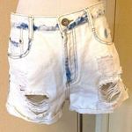 ZARA Denim Shorts  Denim Destroyer Tie Dye 100% Cotton Womens Size 2 Photo 1