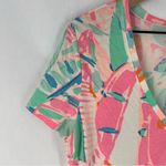 Lilly Pulitzer Lilly‎ Pulitzer Stretch Cotton Colorful Pastel V-Neck Women's Short Sleeve Tee M Photo 2
