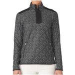 Adidas  Shirt Womens Small Black‎ White Geometric ClimaWarm Fleece Sweatshirt Photo 8