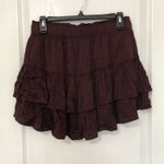 Aerie New Sweet N Silky Maroon Drawstring Mini Skirt Size Medium - Chic & Comfy Photo 4