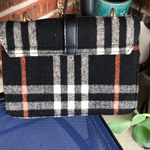 Wool Bag Purse Plaid Fabric Crossbody Black Photo 1