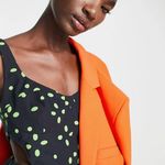 Topshop NWT  Cutout Fit & Flare Cotton Dress Black Green Photo 5