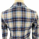 Nautica Blue Plaid Single Pocket Button Down Flannel Pajama Top Photo 7