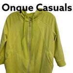 Onque Casuals Zip up Hoodie Lime Green 3/4 Sleeve S Photo 1