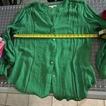 Zac & Rachel Vibrant Green Blouse Size XL Photo 3