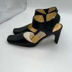 BELLINI Womens 6.5M Black Leather Square Toe Slingback Heels Elegant Party New Size 6.5 Photo 2