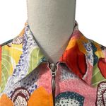 Coldwater Creek Retro Multicolored Floral Full Zip Collared Shirt Crop Jacket Photo 2