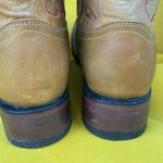 Longhorn Tan Heeled Western Boots with Square Toe and Stitched Pattern Size 24 Photo 8