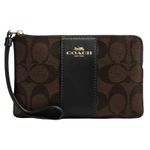 Coach NWT Corner Zip Wristlet In Signature Canvas Photo 0