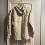 ZARA Jacket Womens Adult Small Beige Linen Pullover Lightweight Hoodie Sweater Photo 7