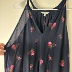 Lucky Brand  Navy Striped Racerback Top size Large Photo 3