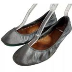 Tieks  Ballet Flats Pewter Silver Leather Size 9‎ Slip On Ballerina Style Shoes Photo 2