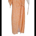 SUBOO Sienna Wrap Midi Dress Womens Size S Ruched Slit Orange $280 Retail Photo 11