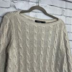 Lauren Ralph Lauren Black Label Cable Knit Cream Sweater Preppy Fall M Vintage Size M Photo 2