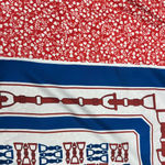 Bundle of 2 Scarves Red Heart Print & Blue Equestrian Horse Bit Square Scarves Photo 8
