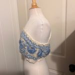 Free People  Rosebud Embroidered Tank Top Blue White Coquette Fairy Festival Boho Photo 1