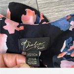 Thalia Sodi  Black Floral Tank Top with Chain Straps Size XS/XCH Photo 1