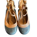 Miz Mooz  Green & Tan Leather Eva Slingback Heels Size 8 Photo 2