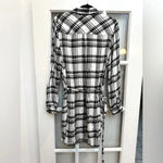 Lucky Brand | Black & White Toni Belted Plaid Button Down Shirt Dress Size M Photo 2