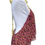 ZARA  Leaves and Geometric Shapes Halter Top Pink Yellow Green Orange Size Large Photo 2