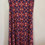 LuLaRoe Maxi Skirt Medium Blue Orange Geo Print Bohemian Festival Casual Photo 0