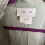 BHLDN Anthropologie Matine Satin Robe Large Sage Green Lave Trim Sleep Lounge Photo 5