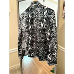 MIRROR IMAGE Reptile Print Full‎ Zip Jacket Size 1x Black Photo 3