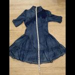 Women's Flared Turtleneck Dress Blue‎ Cotton Blue Size undefined Photo 2