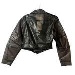 ZARA NWT! Charcoal Gray Transparent Water Repellent Cropped Biker Jacket Photo 2