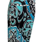 CACHE Teal Black White Paisley Sleeveless Chain Belt Maxi Dress EUC Small Blue Photo 5