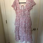 Floral tiered ruffle midi dress Pink Photo 2