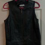 Stephanie Andrews Black Leather Vest Size M Photo 0