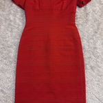 Escada Carmine Red Midi Bodycon Cocktail Dress Holiday Party Size M Photo 0