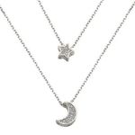 Silver Star and Moon Pendant Necklace Photo 0