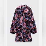 ZARA  NWT | Floral Long Sleeve Button Down Mini Dress | XS Photo 5