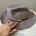 Roxy  100% Wool Felt Fedora Hat Gray with Brown Band Size S/M Western Boho Indie Photo 5