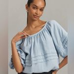 Maeve Anthropologie Short Sleeve Bubble Tiered Top Photo 2