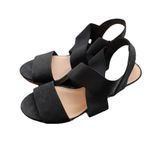 American Eagle  Women's Ryan Wedge Sandals Black Cork Heel Straps Size‎ 10 Photo 1