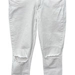 Paige Verdugo Ankle Stretch White Jeans Women's Size 30 Distressed Raw Hem Photo 0