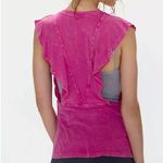 Free People Ryder Tank Femme Ruffle Cinched RacerBack Active Top Boho Pink S/P Photo 7