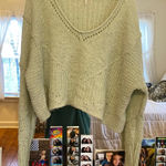 Free People  Green Cropped Sweater Photo 0