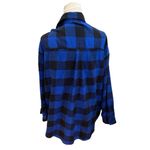 Wild Fable Black Blue Buffalo Plaid Flannel Button Down Shirt XXL Oversized Photo 5