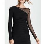 Bailey44 Better Half Jersey Mini Dress Mesh Sleeve Black Ruched Bodycon sz Small Photo 0