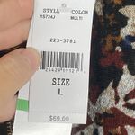 R K Originals Sweater Dress Size Large Gold Accents Multicolor Floral Knit NEW Photo 6