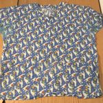 Halloween Print Scrub Top 2 Pockets Skulls Ghosts & Pumpkins Size XL Orange Photo 0