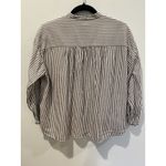 Levi's Shirt Women XS Grey Button Up Striped 100% Cotton Workwear Travel Casual Photo 1