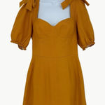 Reformation Women's Spring Bow Linen Corset A-Line Mini Dress | Sz 6 | Yellow Photo 0